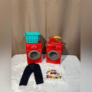 My Life As Red Laundry Playset with Basket, Iron, & Set of Clothes for 18” Doll